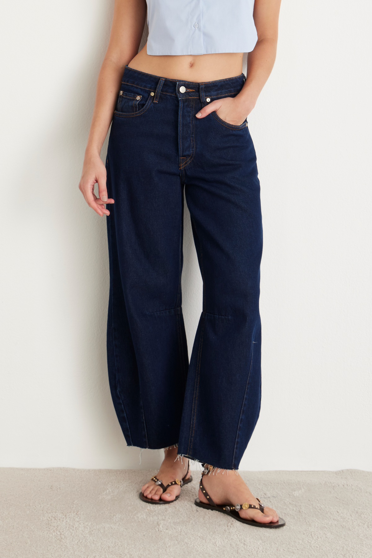 CALCA BARREL JEANS JEANS ESCURO