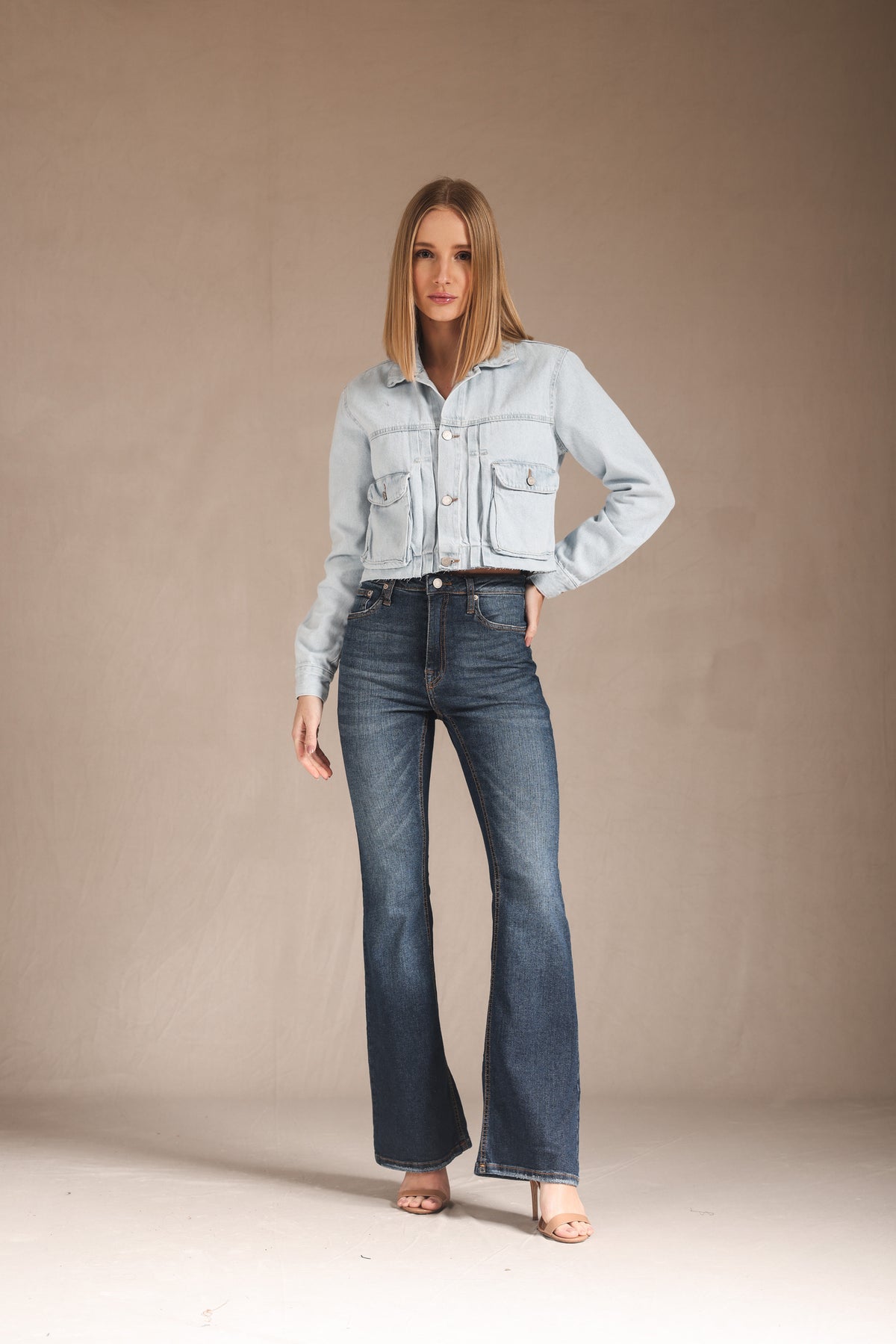 Calça Bootcut Jeans Escuro