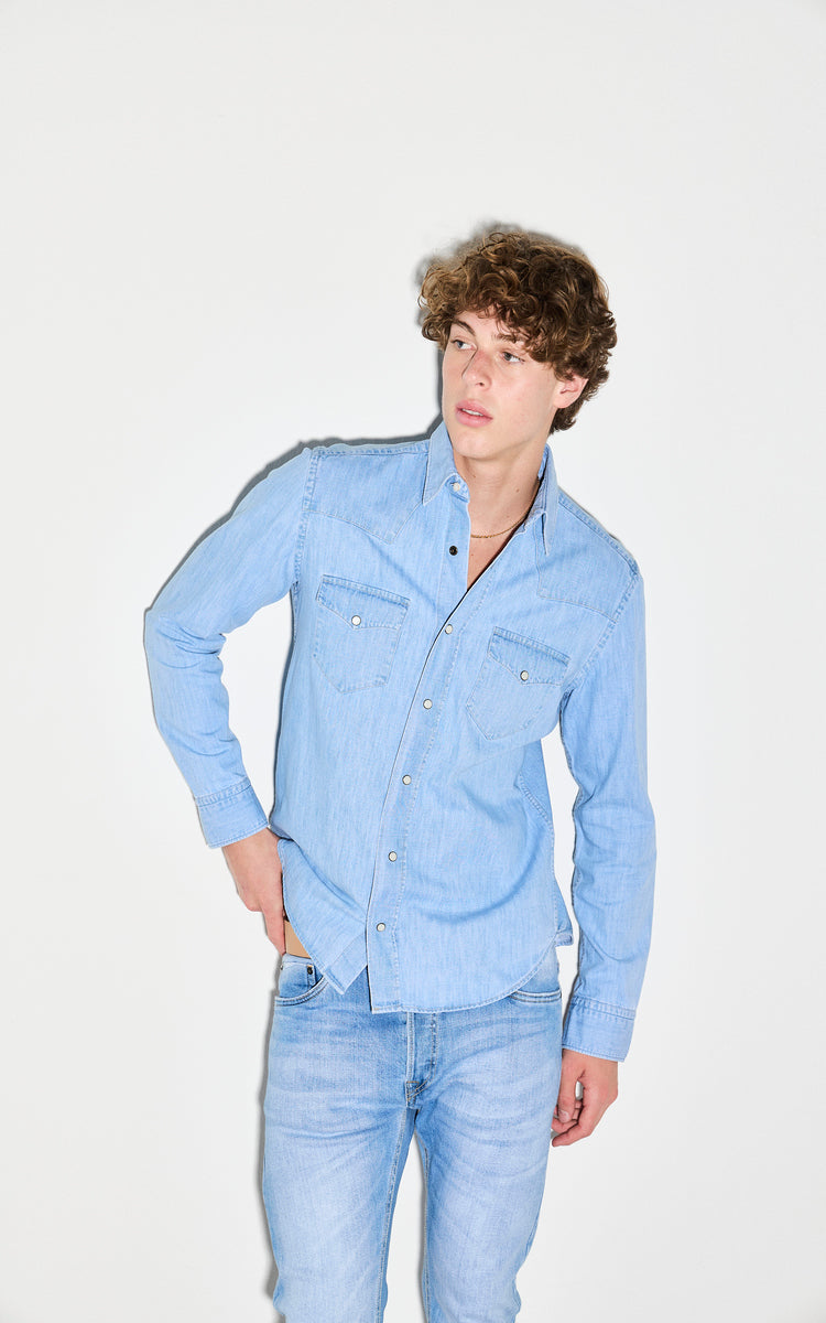 Camisa Western Jeans Claro