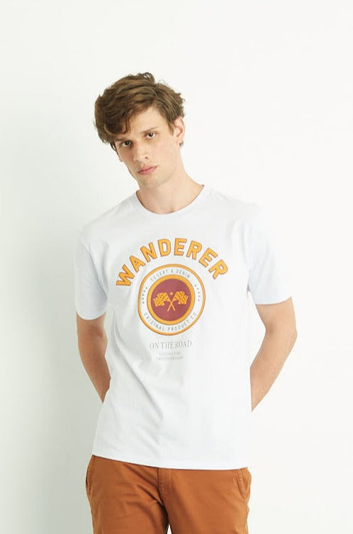 Camiseta Masculino Wanderer On The Road Branca