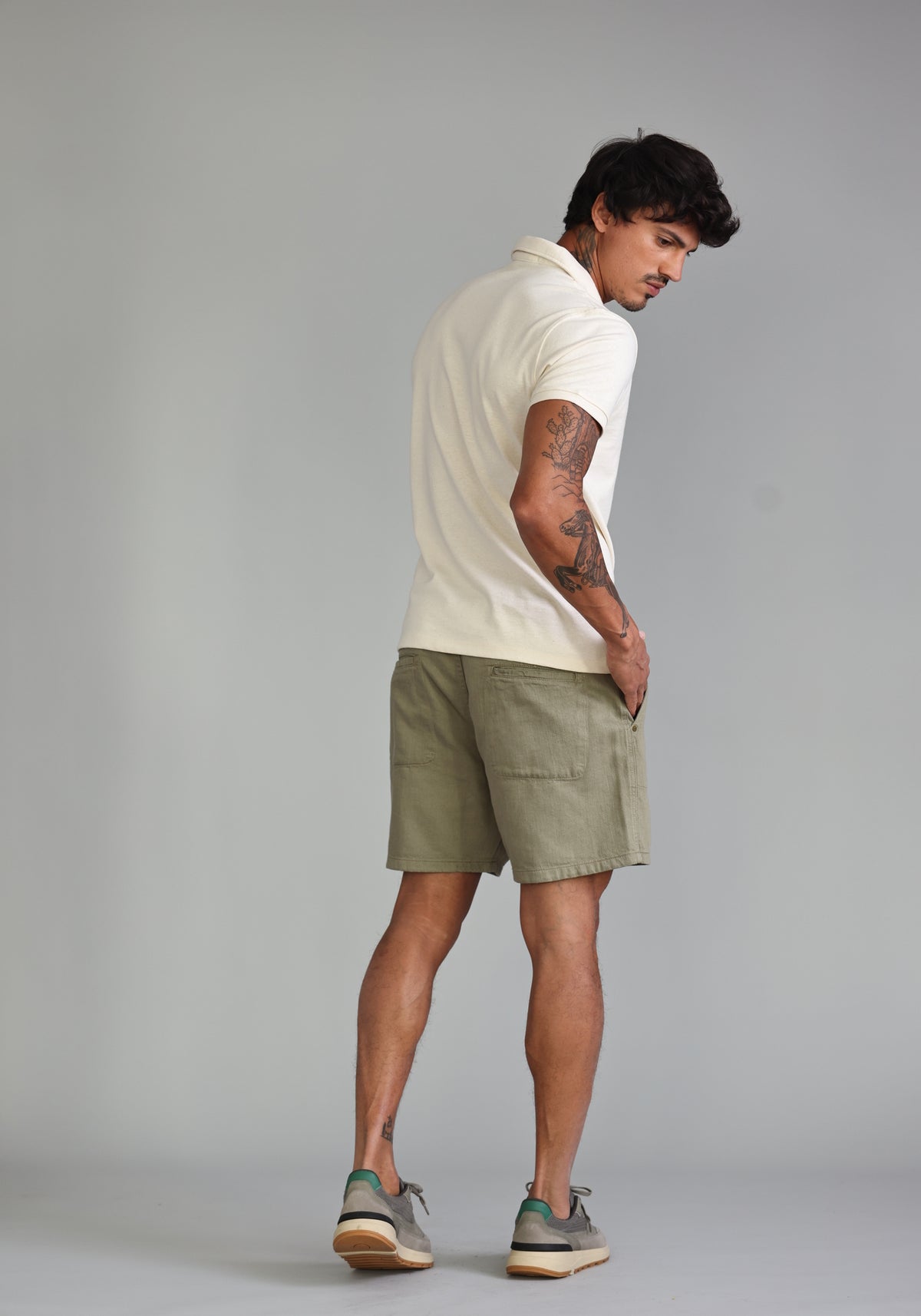 Shorts Masculino Cordão Sarja Verde