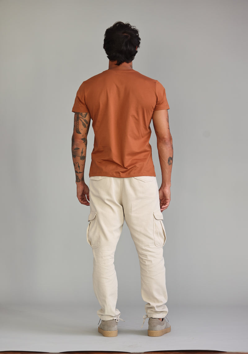 Calça Masculina Cargo Sarja Areia