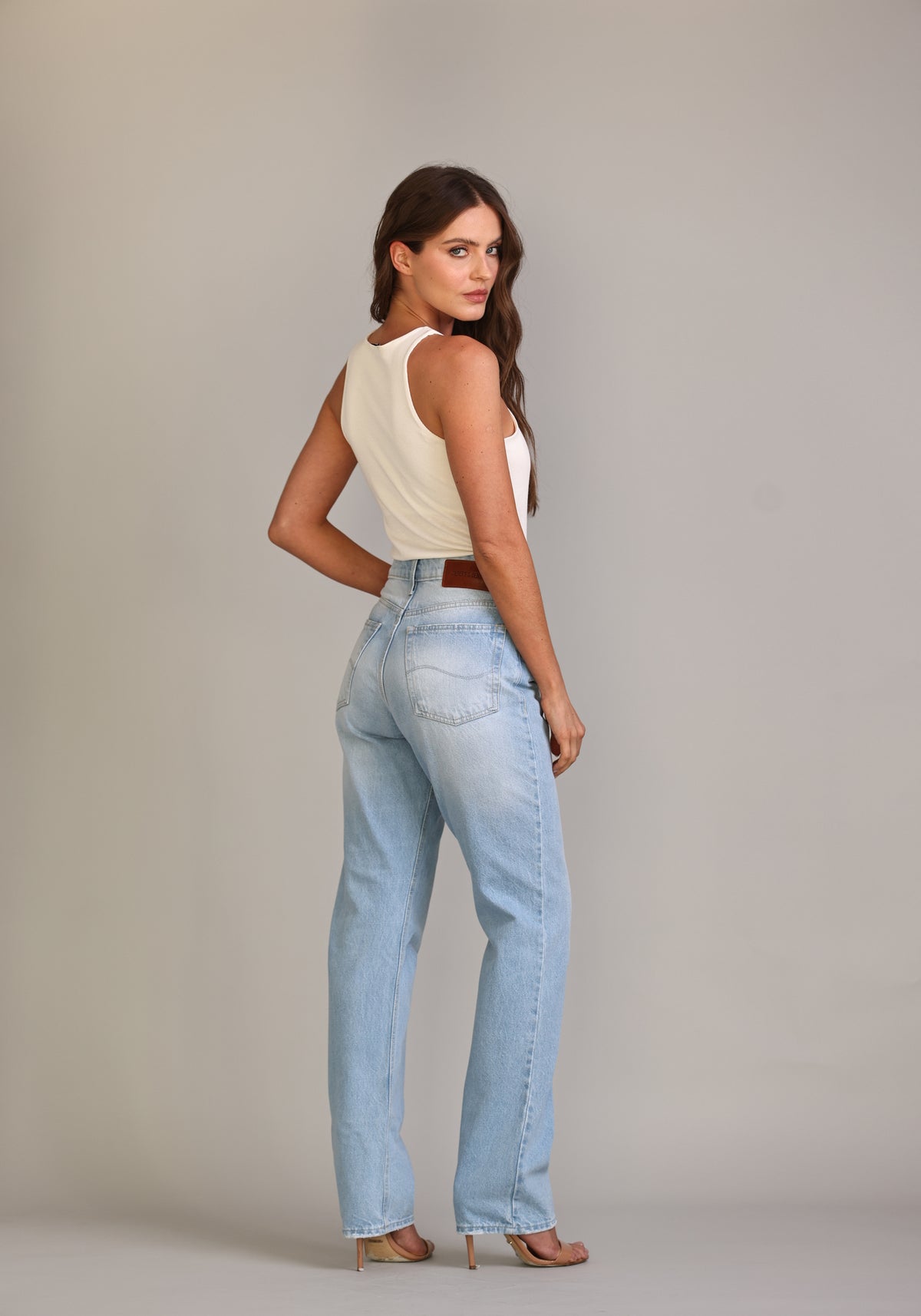 Calça Straight Jeans Claro