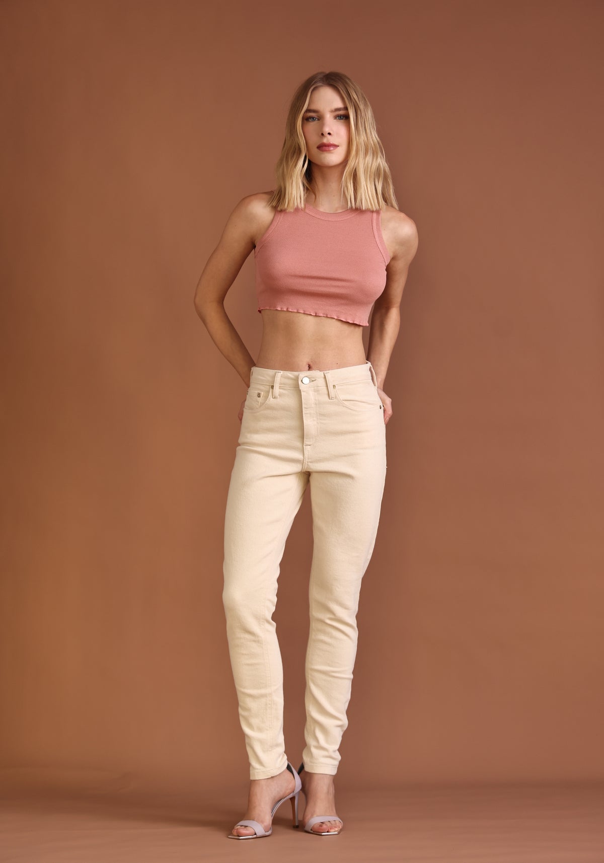 Calça Skinny Sarja Natural