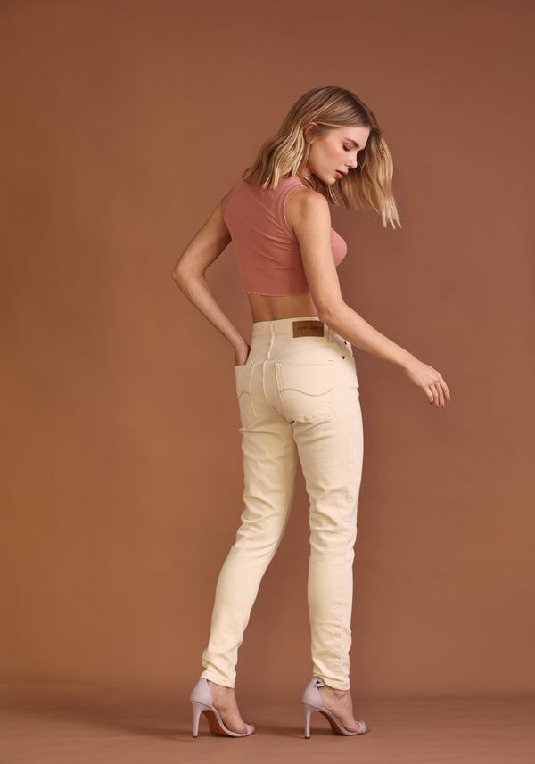 Calça Skinny Sarja Natural