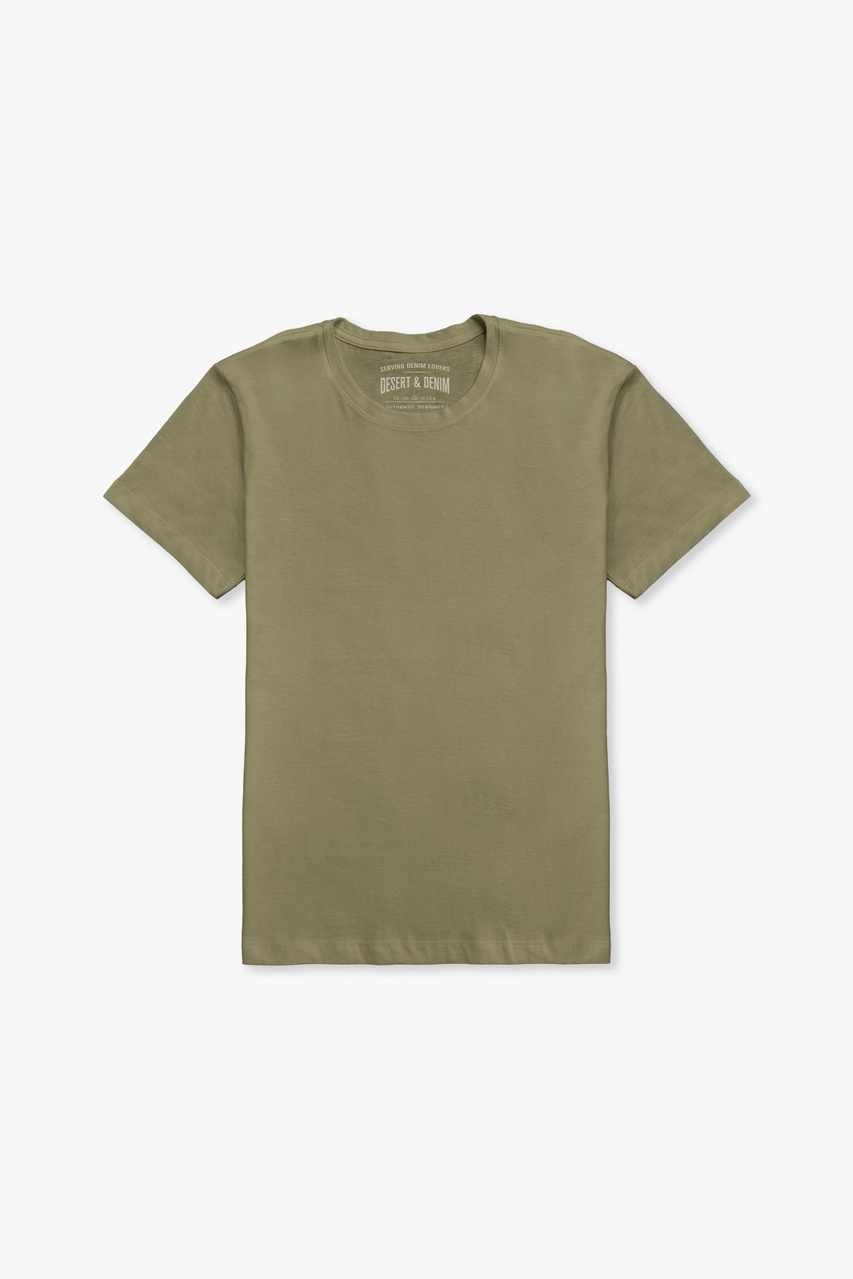 CAMISETA GOLA CARECA MASC - VERDE OLIVA