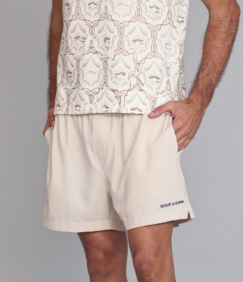 Shorts de Tactel Masc Areia