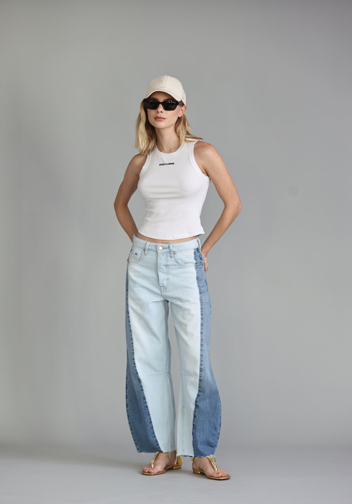 Calça Barrel Patch Jeans Claro