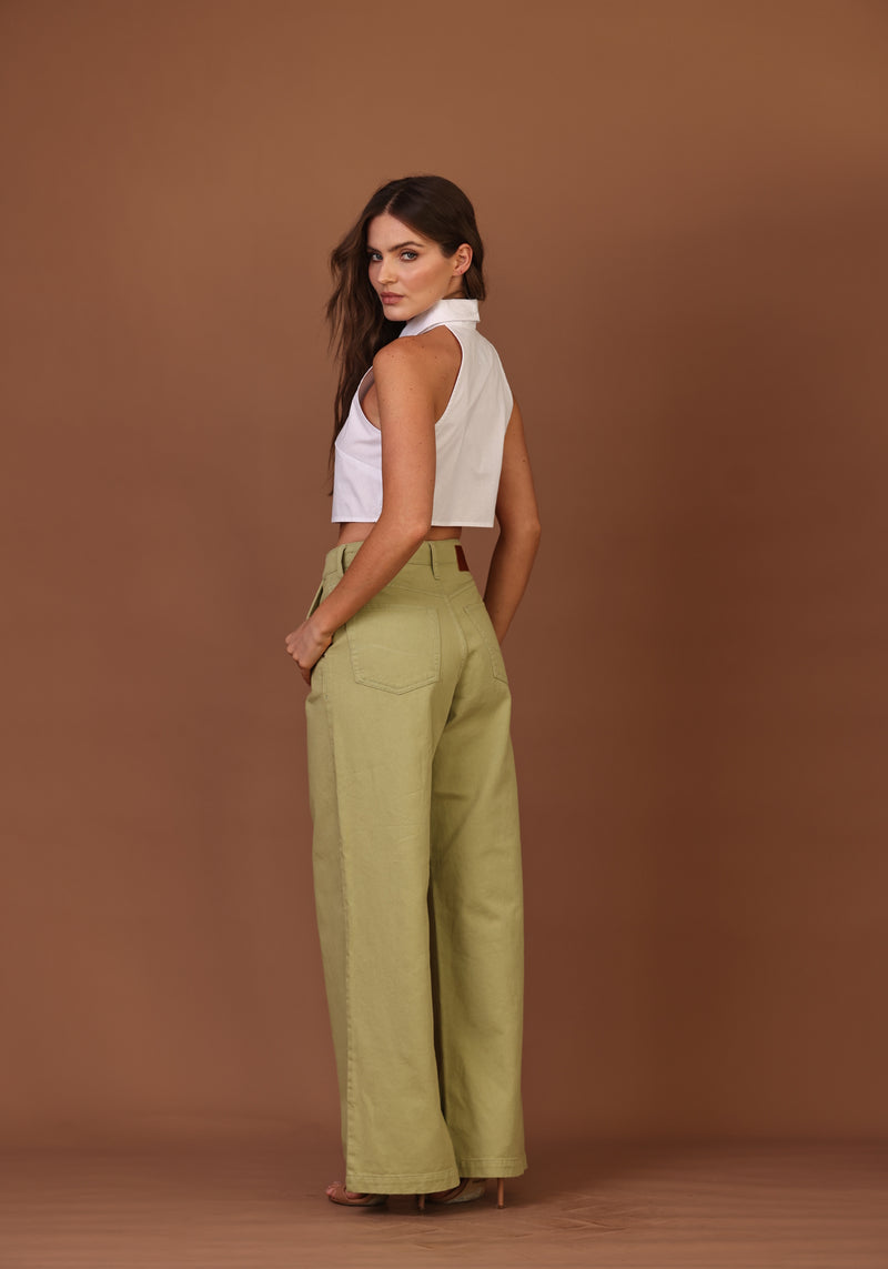 Calça Chino Sarja Verde Oliva