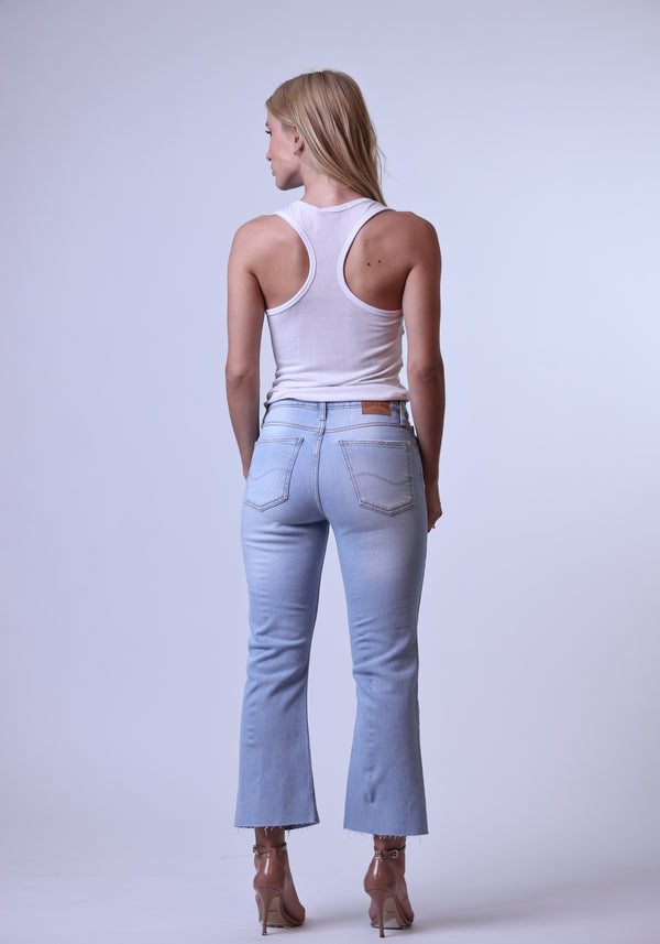 Calça Cropped Bootcut Jeans Claro