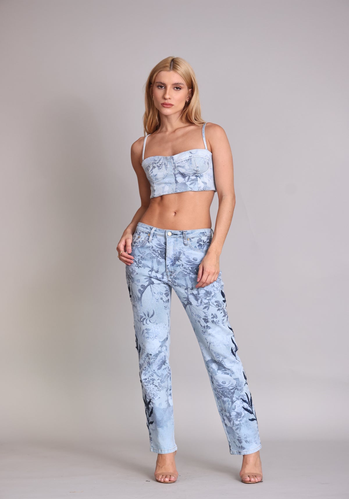 Calça Low Rise Light Flower Jeans