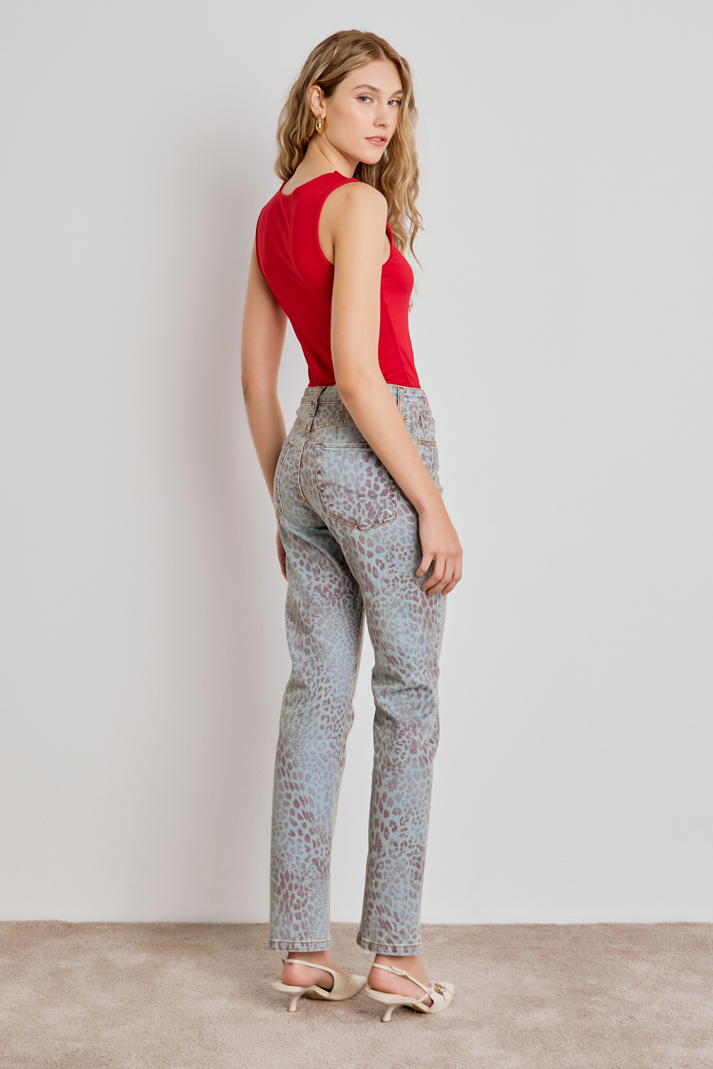 CALCA LOW RISE ANIMAL PRINT JEANS