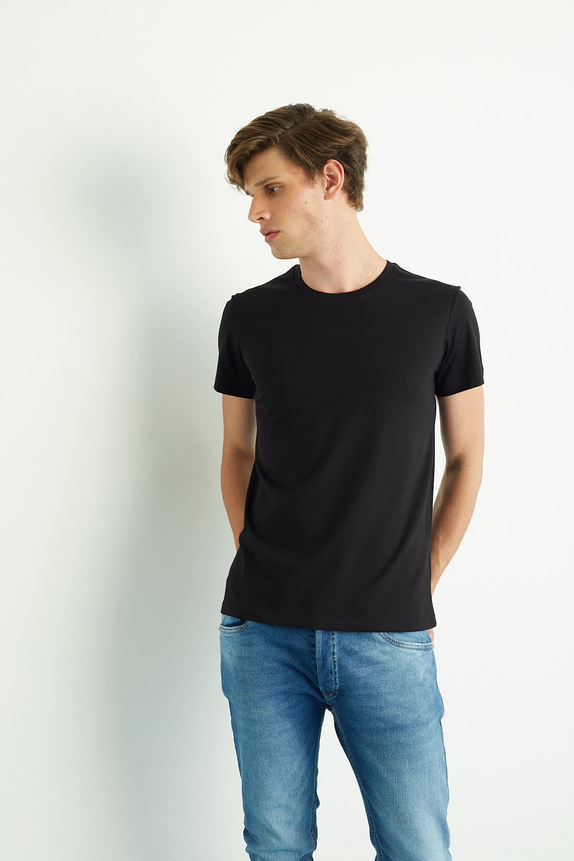 Camiseta Masculina Algodão Pima Preta