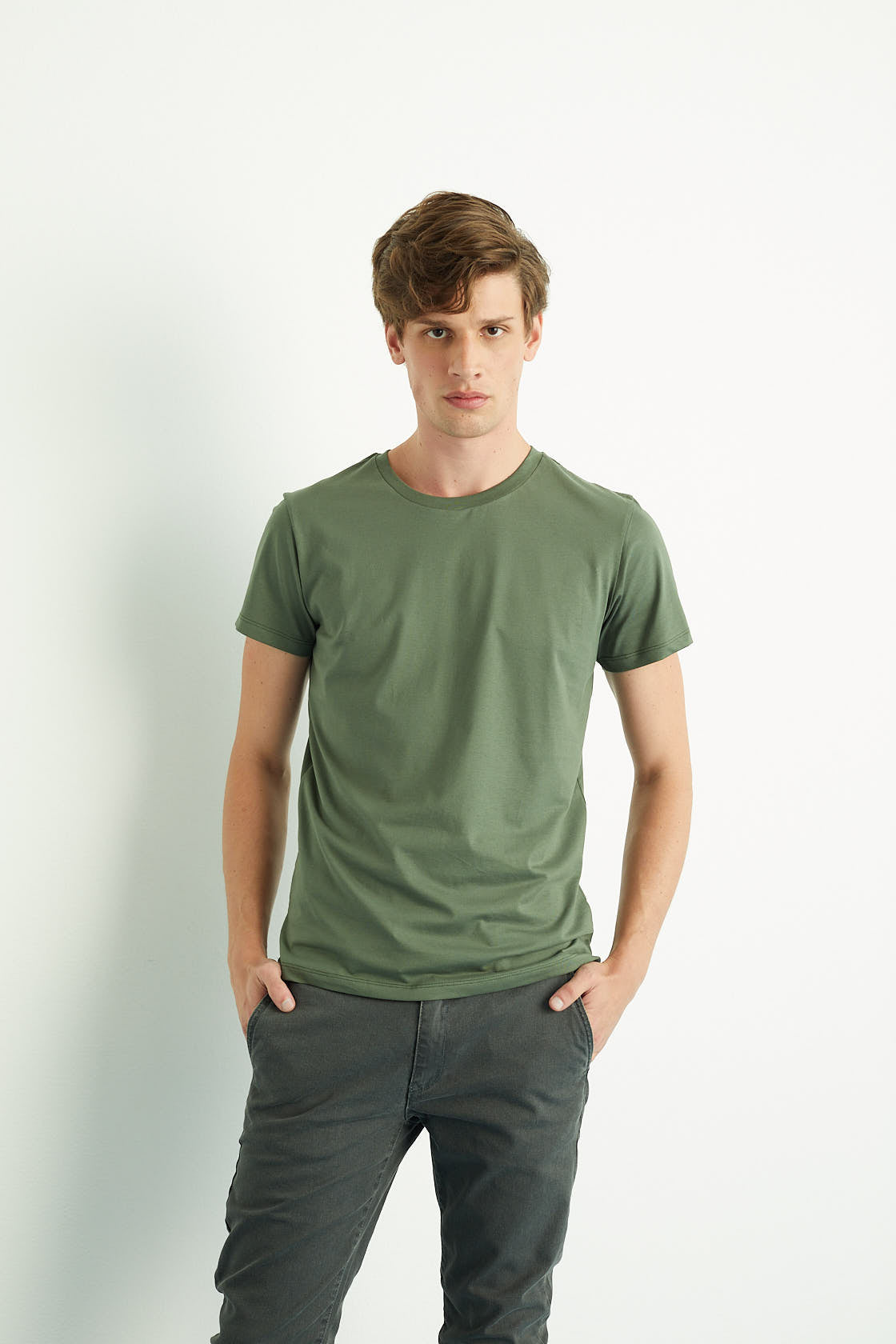 Camiseta Masculina Algodão Pima Verde