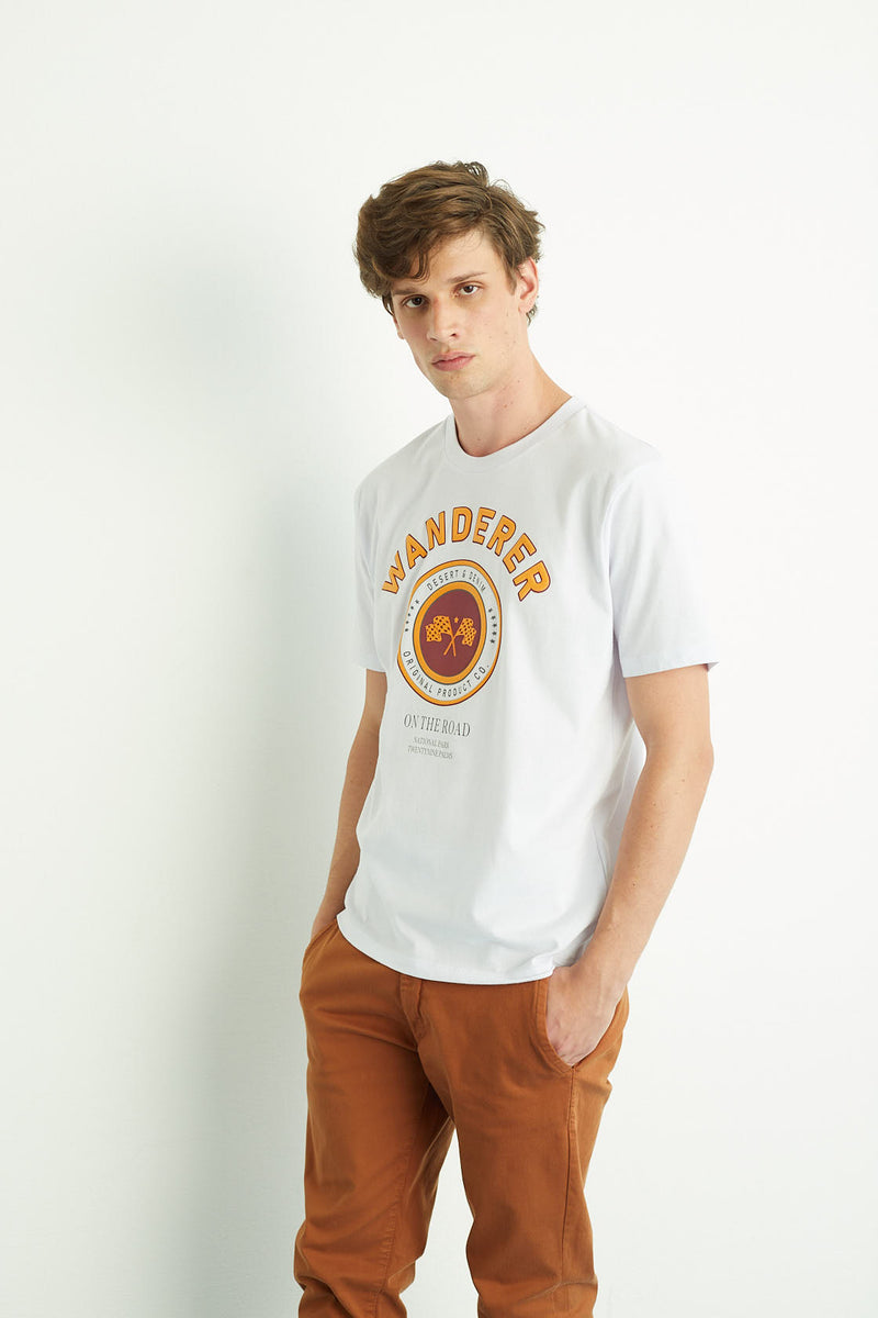 Camiseta Masculino Wanderer On The Road Branca