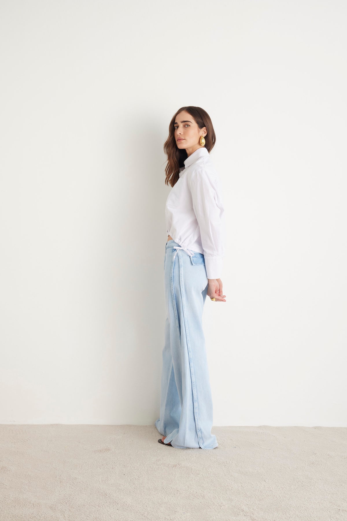 Calça Wide leg Jeans Claro