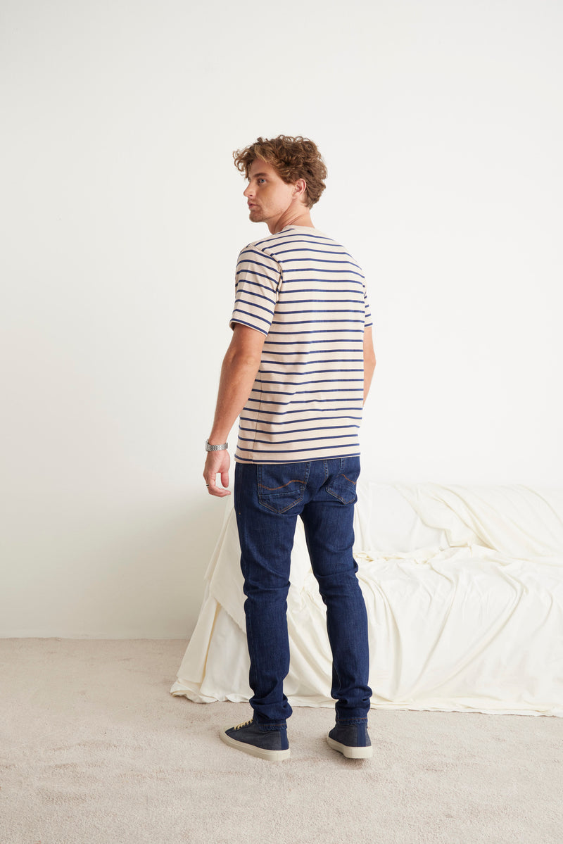 Calça Slim Jeans Escuro Amaciado Masculina